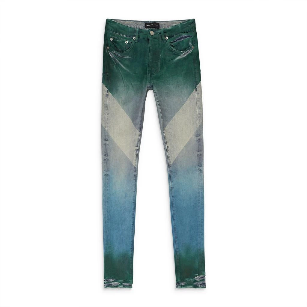 Purple Brand LIGHT MULTI DARK COLOR COATED DIAGONAL Indigo SKINNY JEANS 1