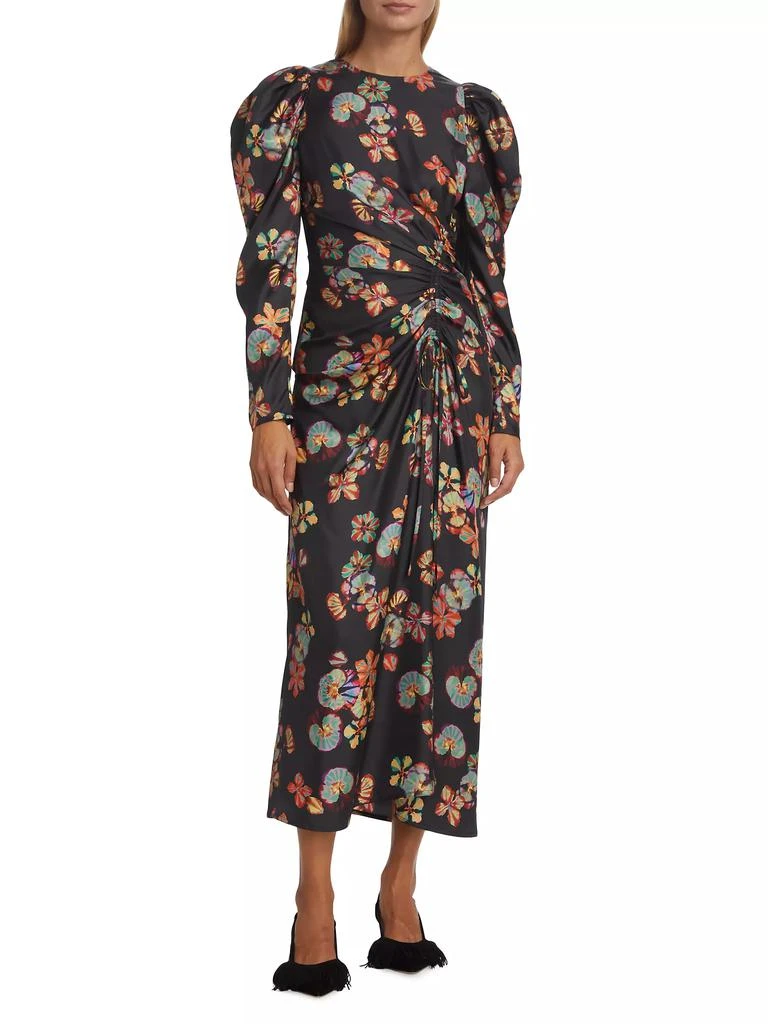Ulla Johnson Amalie Gathered Floral Silk Midi-Dress 3