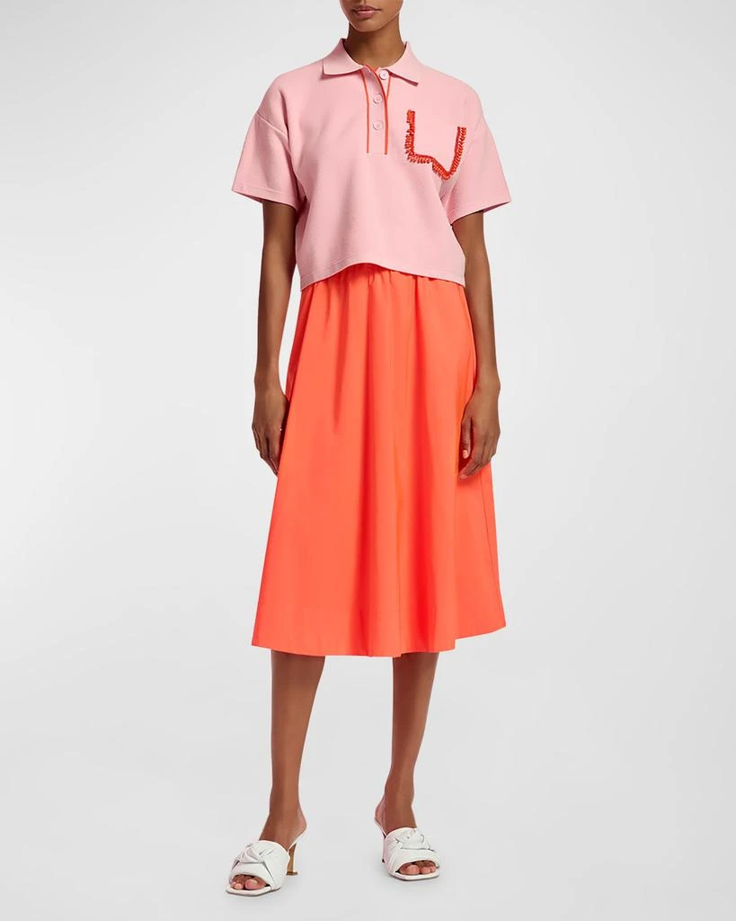 Essentiel Flame Polo Shirt with Beaded Embroidery 3