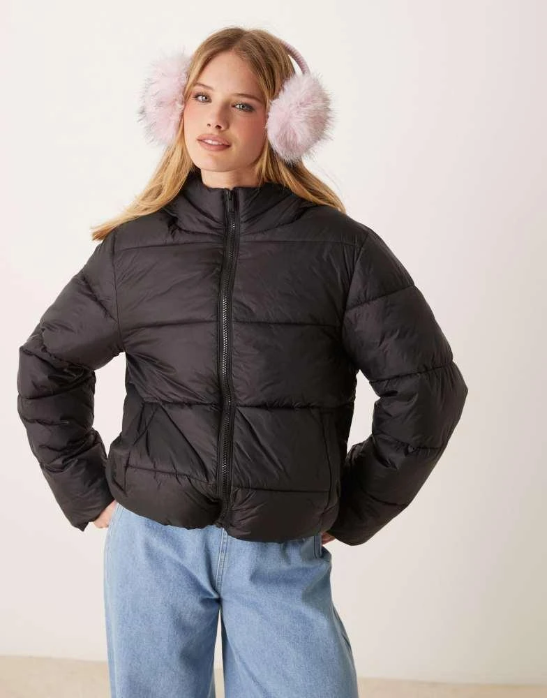GINA TRICOT Gina Tricot puffer jacket with hood in black 2
