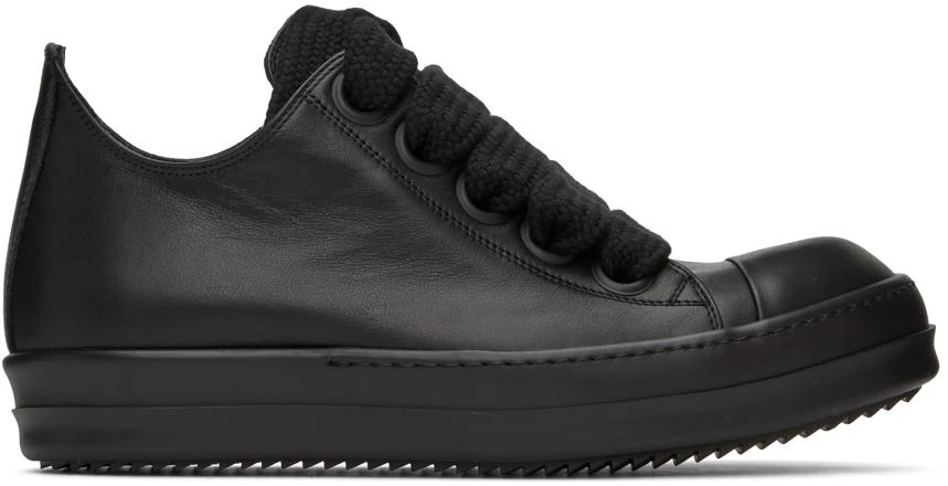 Rick Owens Black Jumbo Laced Low Sneakers 1