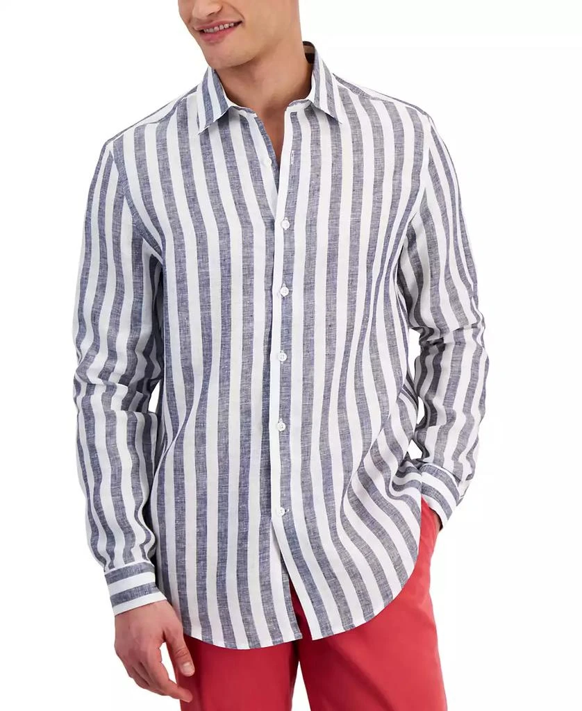 Club Room Men's Alba Stripe Long-Sleeve Linen Shirt, Created for Macy's 3