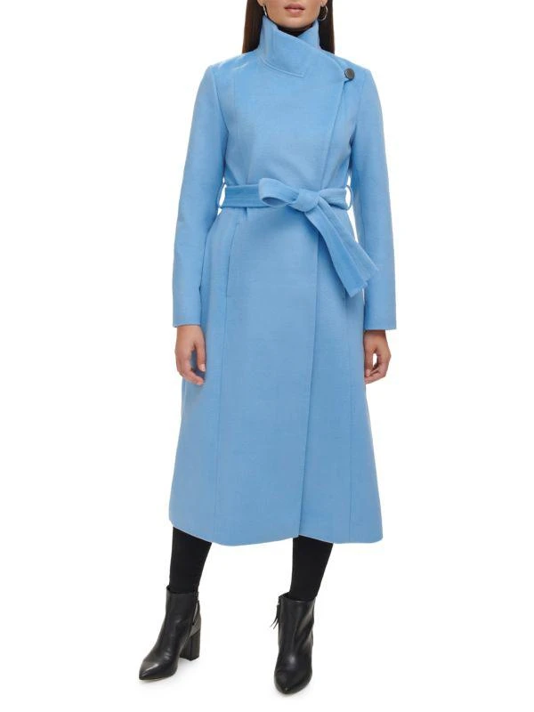 Kenneth Cole Belted Wool Blend Wrap Coat 5