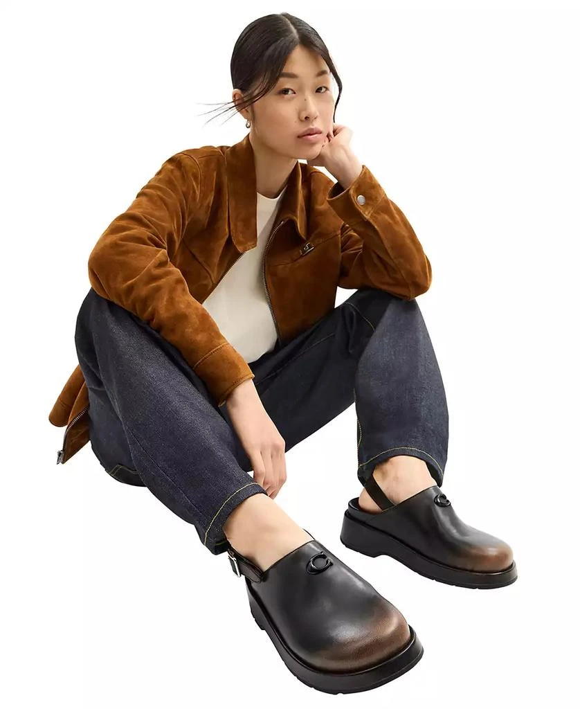 Coach Women
s Sculpted C Loved Leather Platform Clogs 6