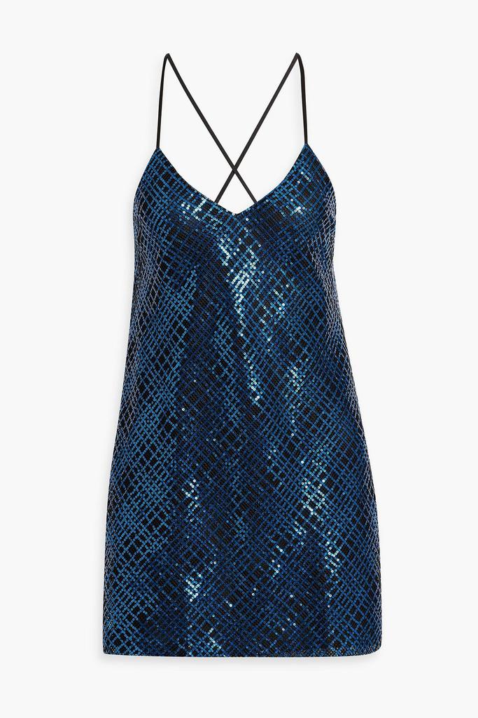 Michelle Mason Sequined mesh mini slip dress