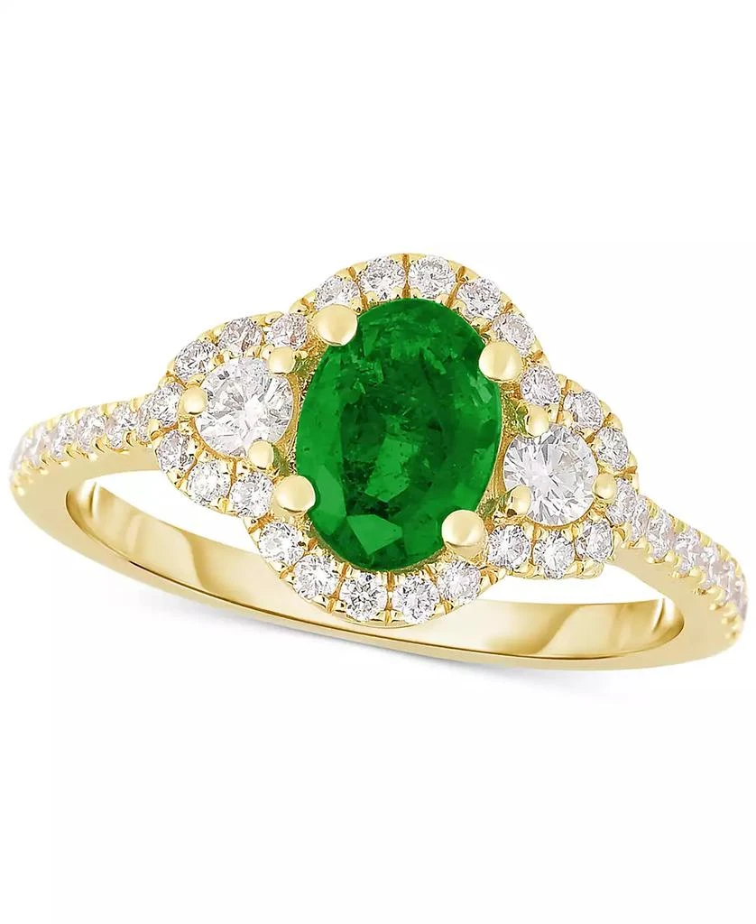 Macy
s Emerald (3/4 ct. t.w.) 
Diamond (3/8 ct. t.w.) Oval Ring in 14k Gold