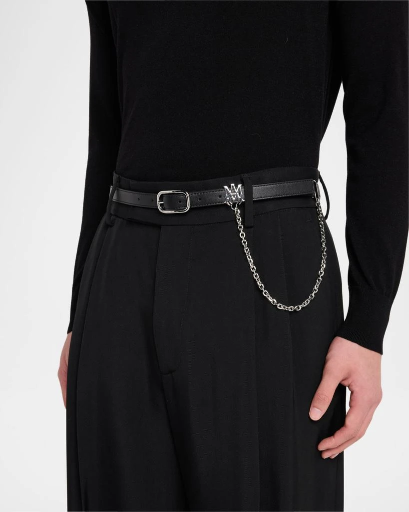AMIRI Men's Leather MA Chain Belt 2