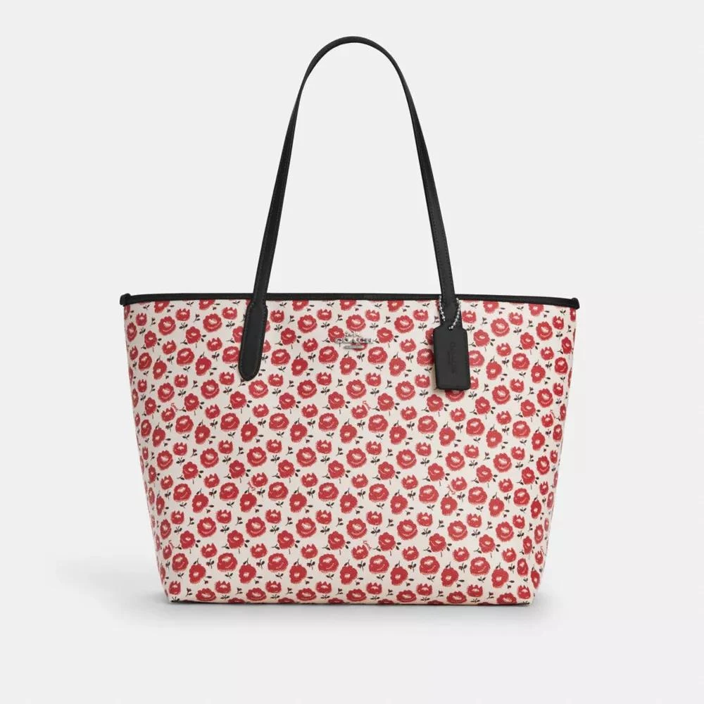 Coach City Tote Bag With Floral Print 1