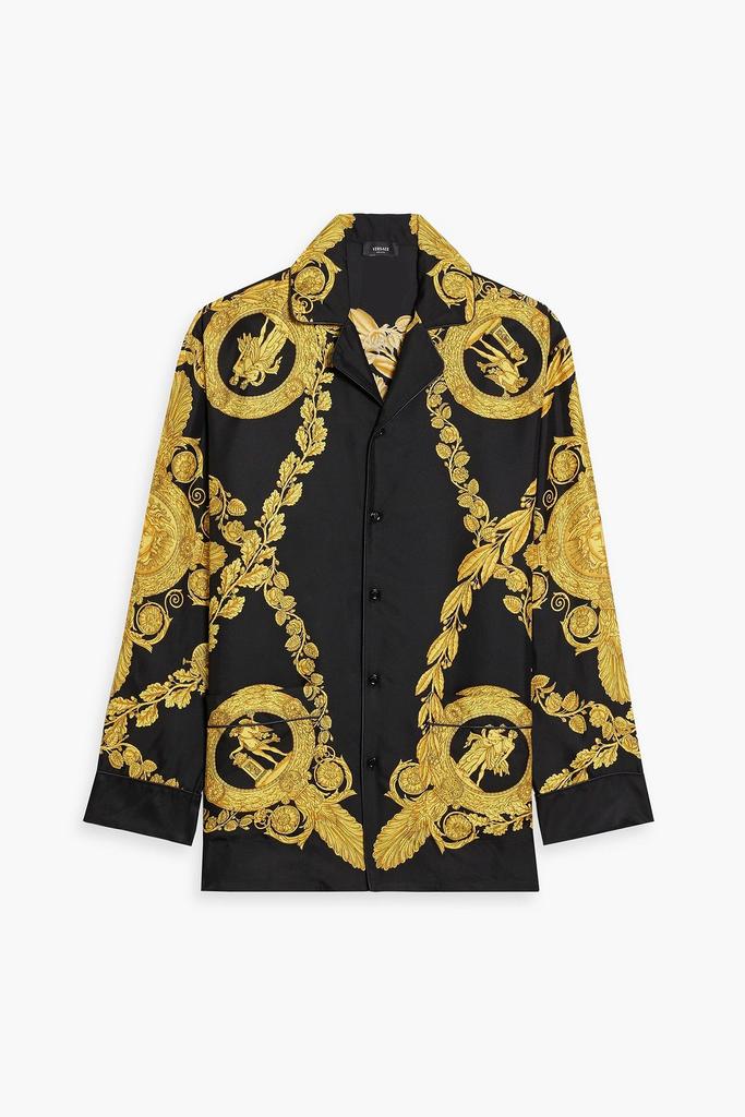 Versace Printed silk-twill pajama shirt