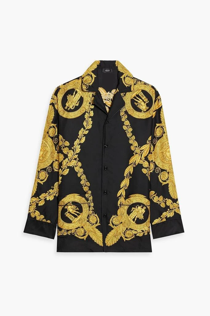 Versace Printed silk-twill pajama shirt 1