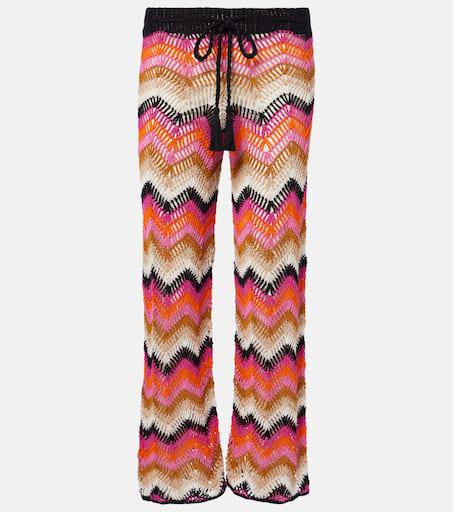 ANNA KOSTUROVA Cotton crochet wide-leg pants