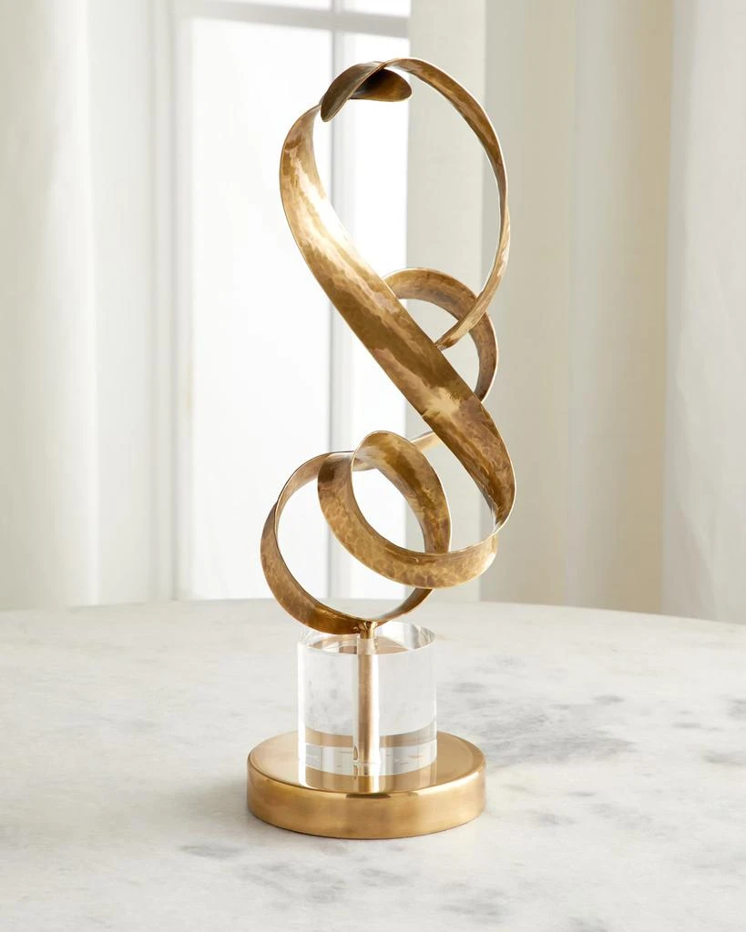 John Richard Antiqued Brass Sculptural Ribbons II