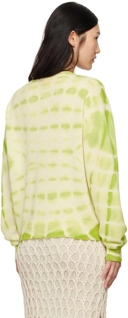 The Elder Statesman Green & Off-White Trance Flare Sweater 3