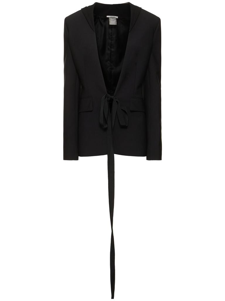 Nensi Dojaka Tailored Wool Blend Blazer W/ Hood