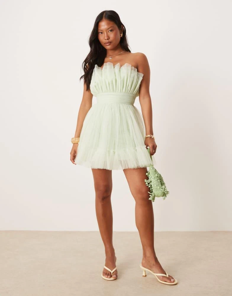 Shop Lace & Beads Petite bandeau structured mini dress in pistachio on Sale  at BeyondStyle  Get 70% Off Lace & Beads Petite bandeau structured mini  dress in pistachio with Limited-Time Flash