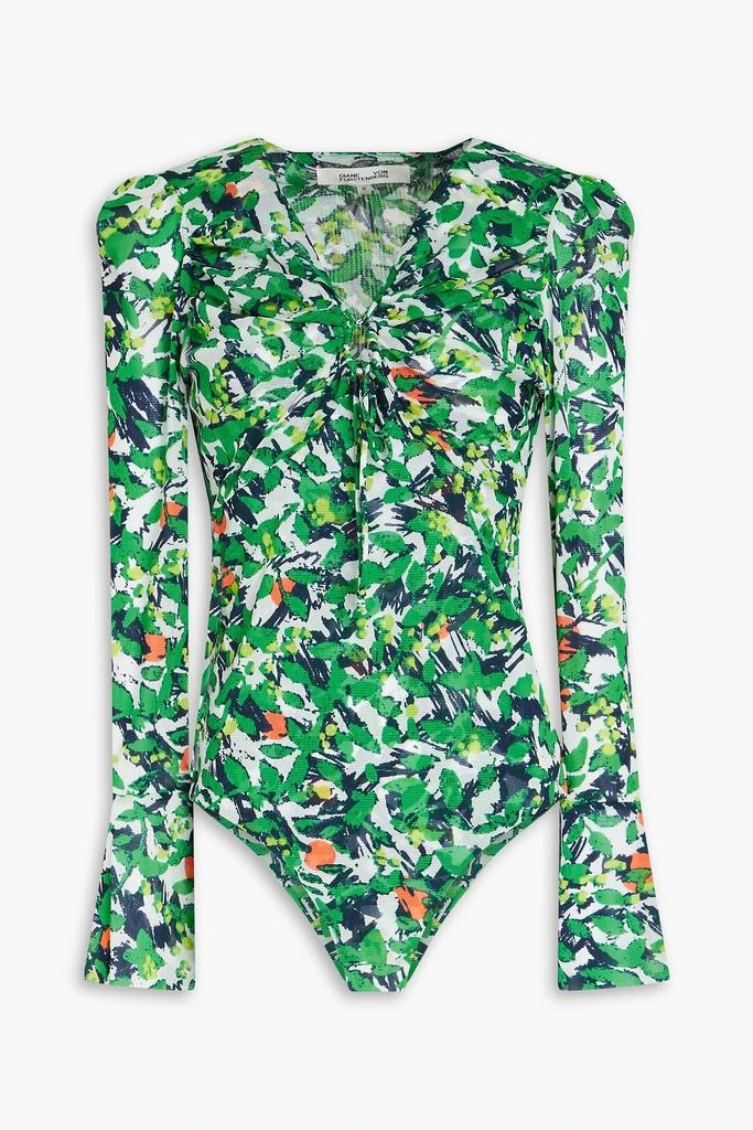 Diane von Furstenberg Lyric printed stretch-mesh bodysuit 1
