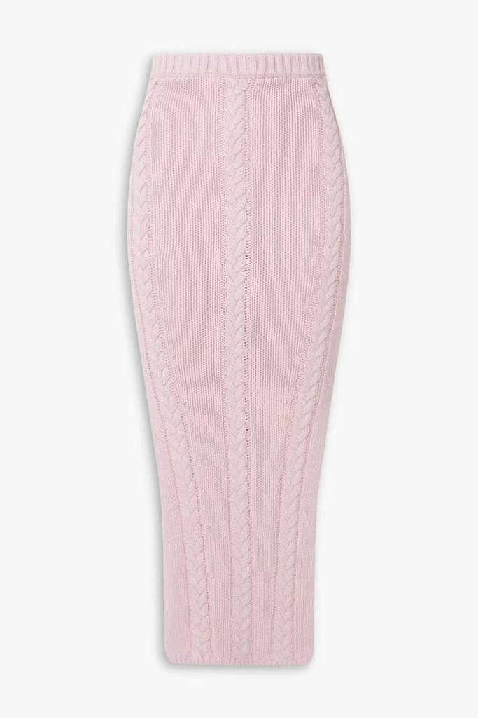 JOSLIN Aurora cable-knit linen-blend midi skirt 1