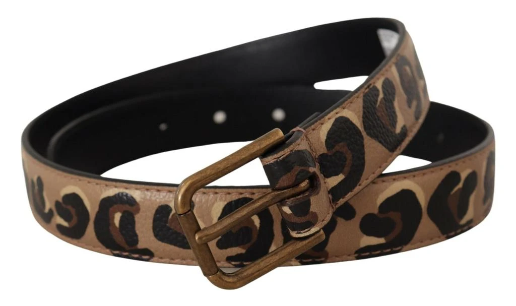 Dolce 
Gabbana Leopard Print Vintage Metal Waist Buckle Women
s Belt 2