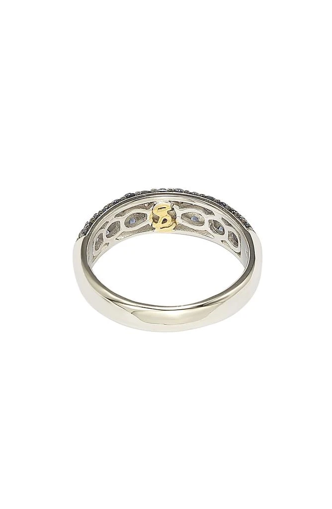 Suzy Levian Sterling Silver Blue Sapphire Half Band Ring 2