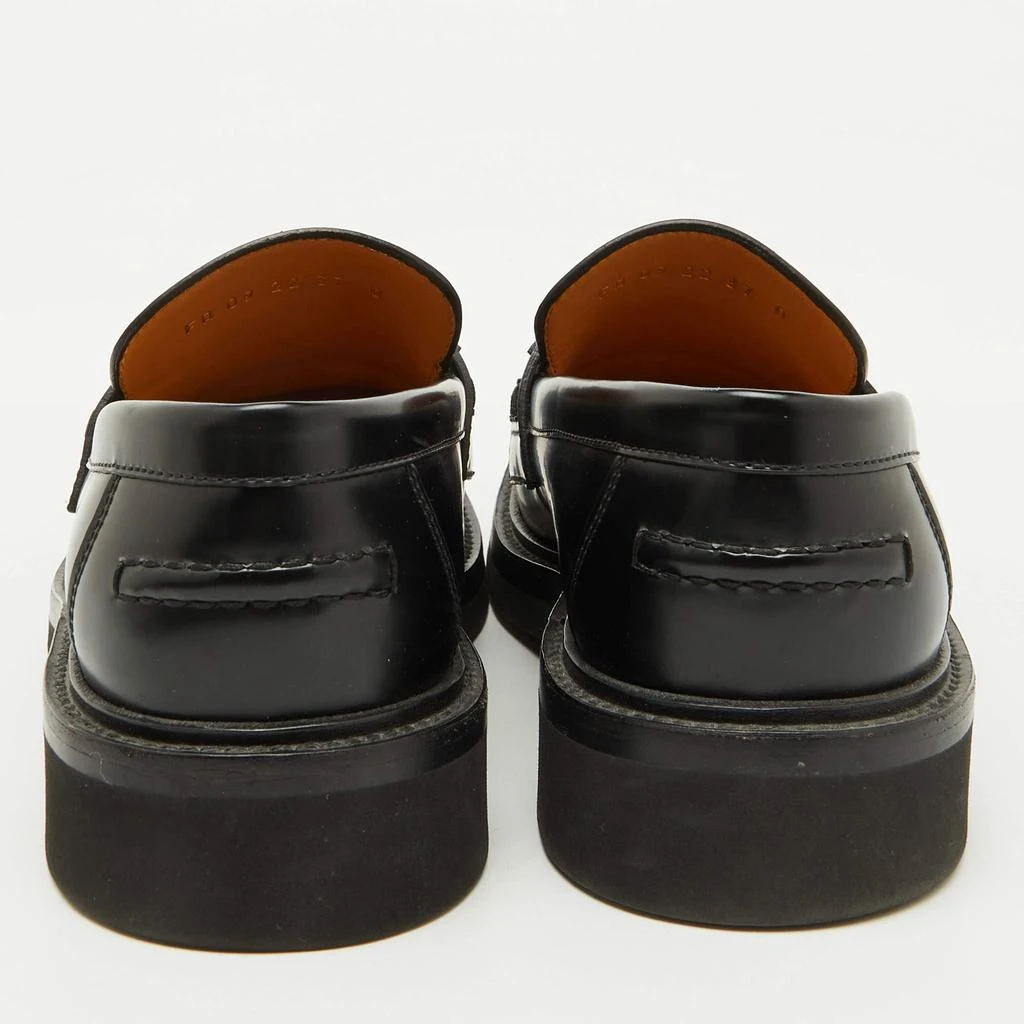 Dior Dior Black Brushed Leather Boy Platform Slip On Loafers Size 37 5