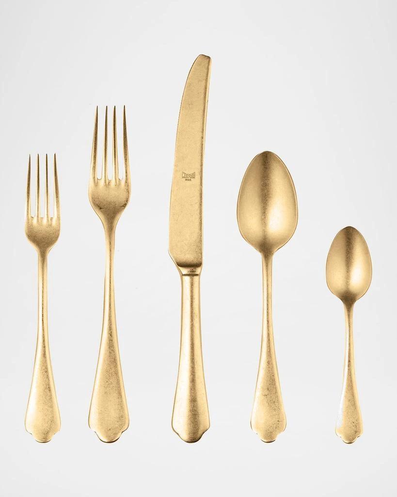 Mepra Dolce Vita Pewter Oro 5-Piece Flatware Set 1
