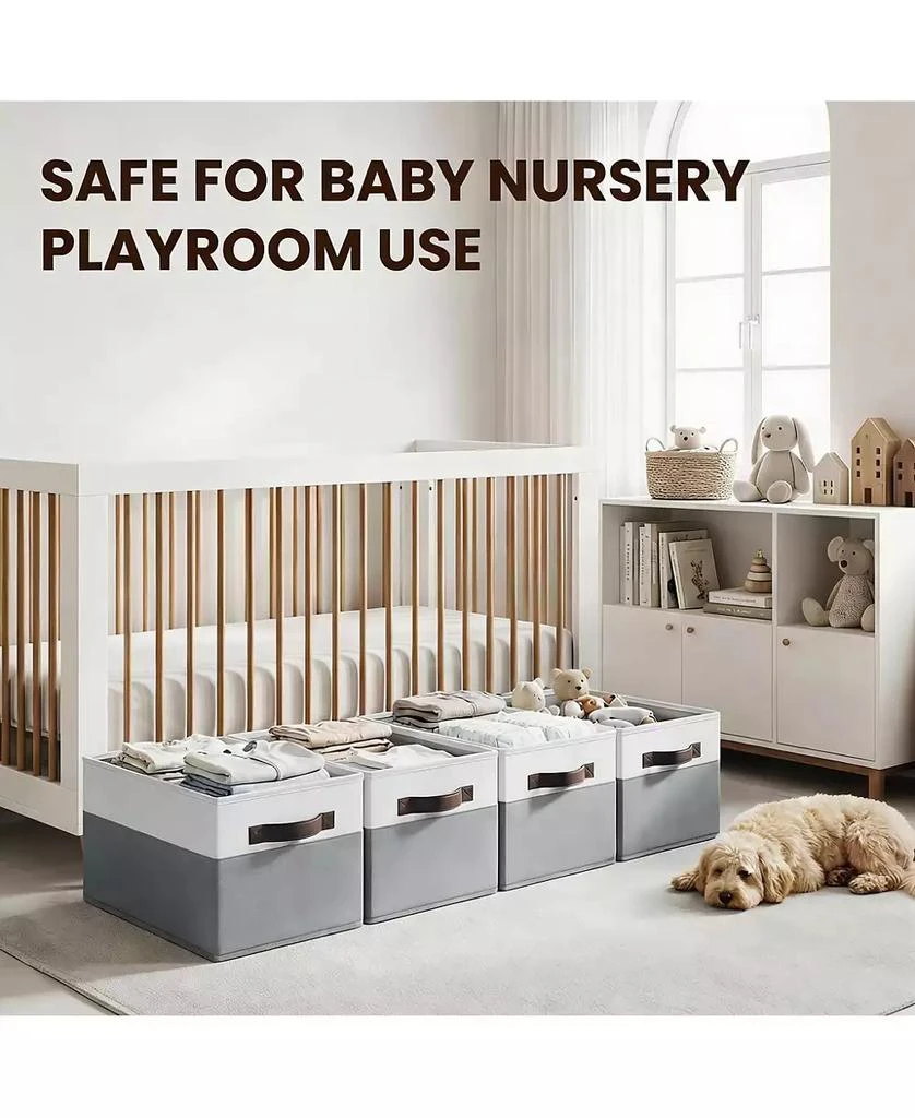 YIGII 4-Pack Collapsible Fabric Storage Bins with Handles for Home Organization 4