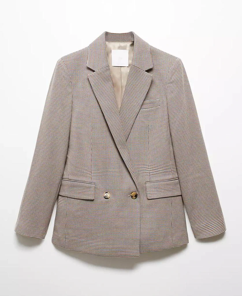 MANGO Women's Houndstooth Wool-Blend Blazer 3