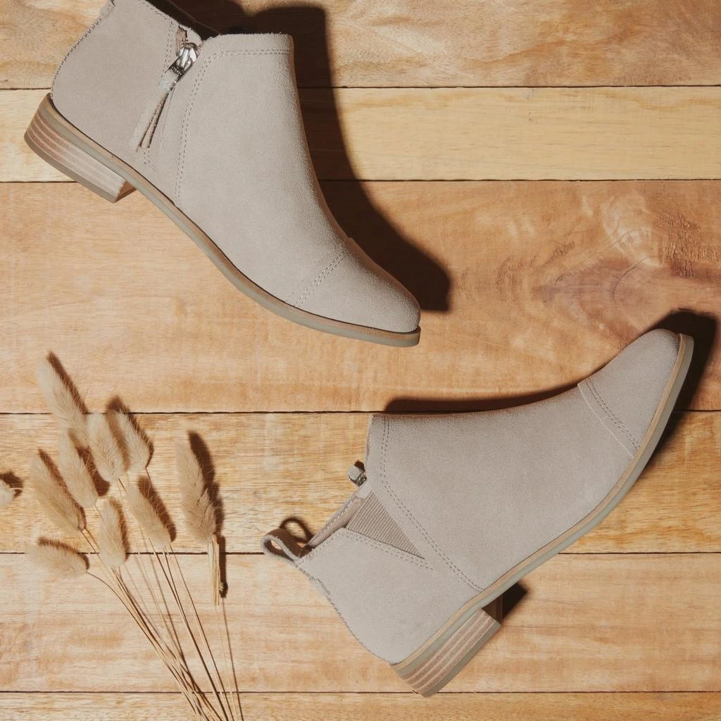 TOMS Shoes Reese Taupe Suede Ankle Boot 2