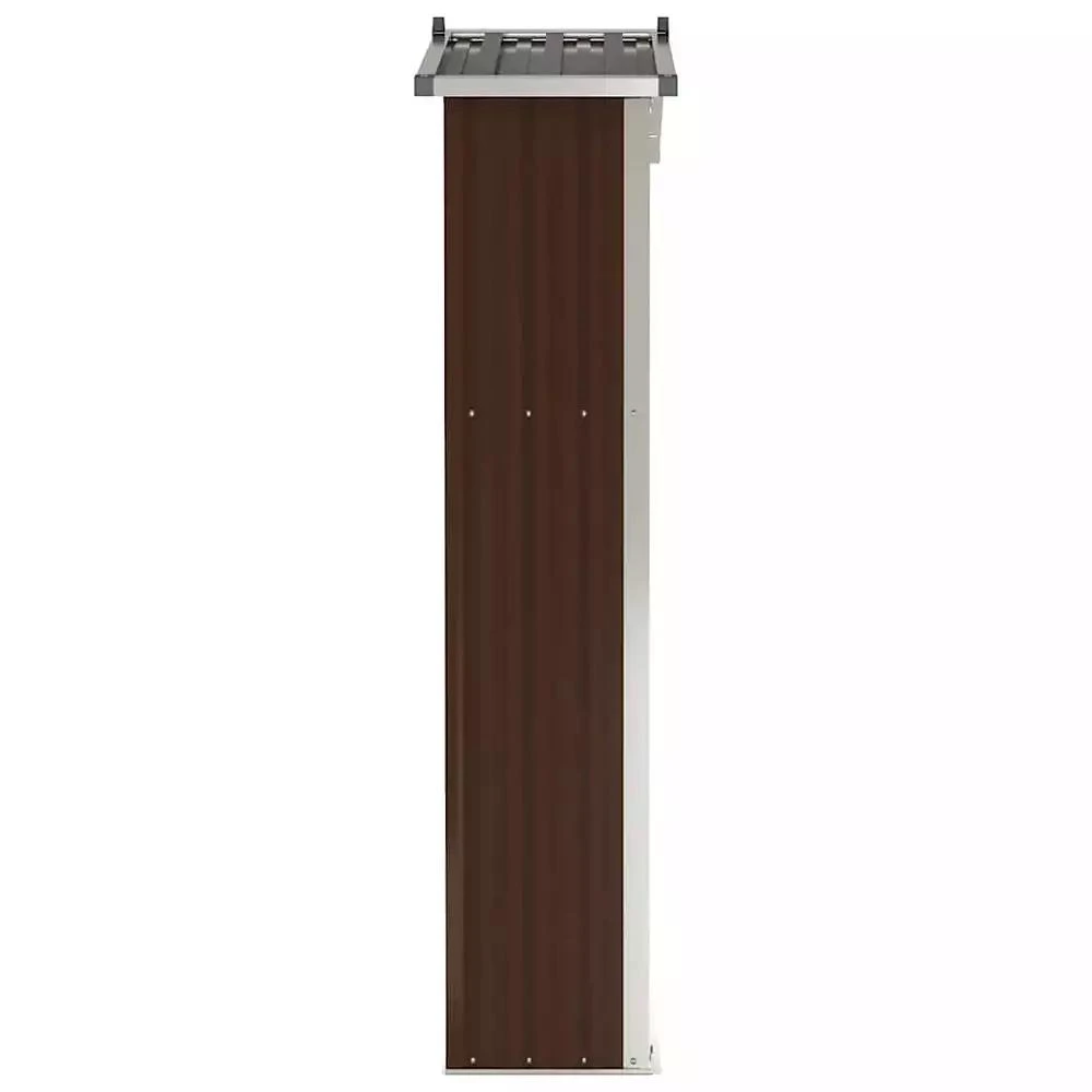 vidaXL Garden Shed Brown Galvanized Steel and Plastic 9