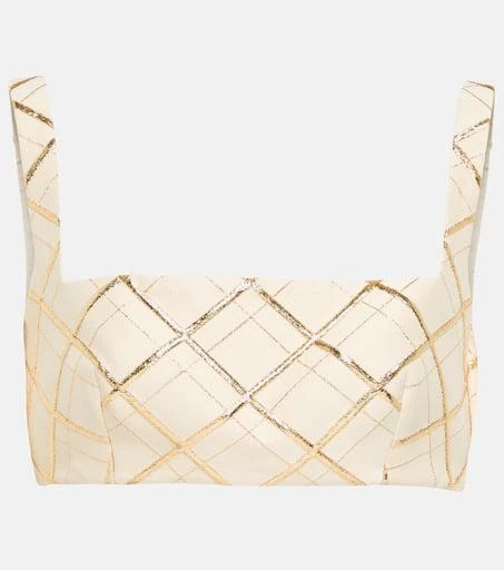 Valentino Wool-blend brocade crop top 1