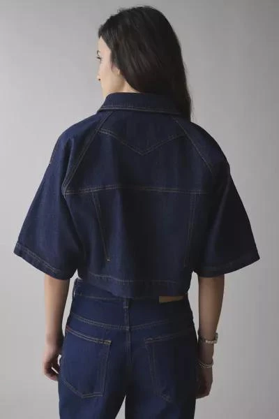 Urban Outfitters UO Scarlet Short Sleeve Boxy Denim Jacket 4