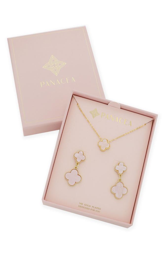 Panacea Clover Drop Earrings & Pendant Necklace Set