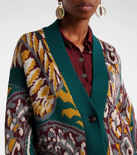 ETRO Jacquard wool-blend cardigan 4