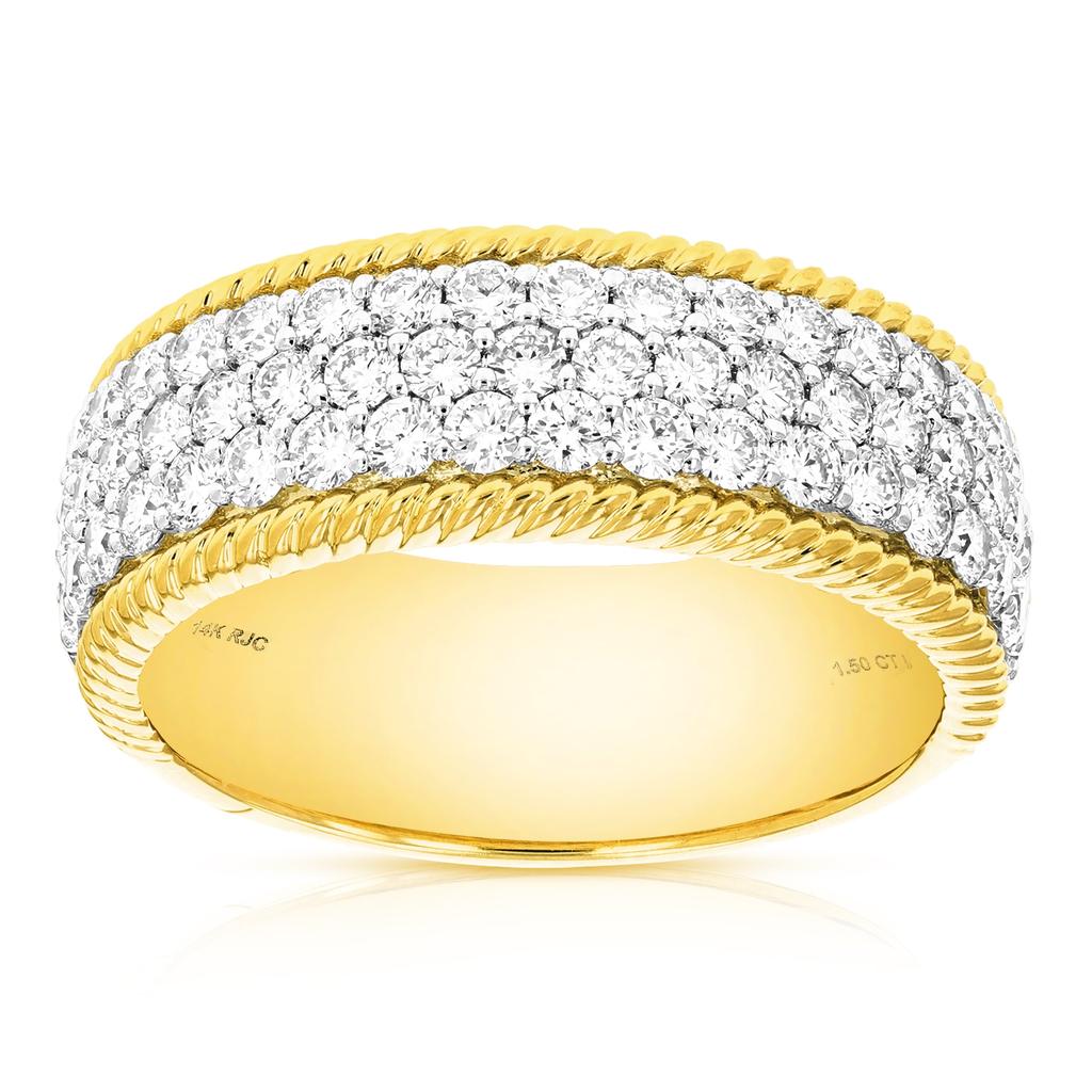 Vir Jewels 1.50 cttw Lab Grown Diamond Wedding Band in 14K Yellow Gold For Women