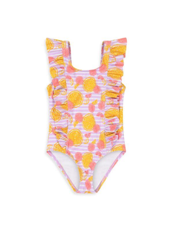 Andy & Evan Little Girl's Citrus Print Ruffle One-Piece Swimsuit
