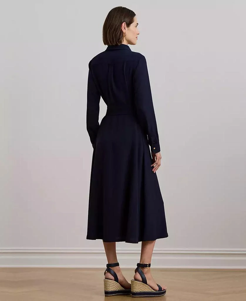 Ralph Lauren Women's Self-Belt Long-Sleeve Surplice Georgette Midi Dress 2