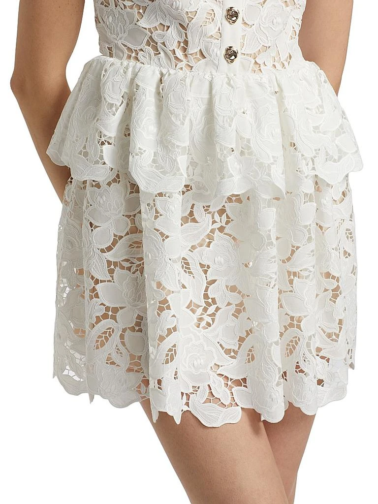 Self Portrait Lace Tiered Peplum A-Line Minidress 6