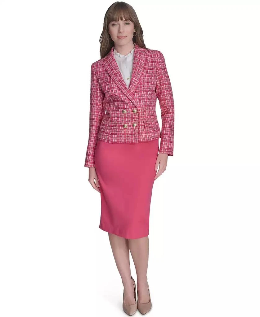 Tommy Hilfiger Women's Double-Breasted Tweed Blazer 4