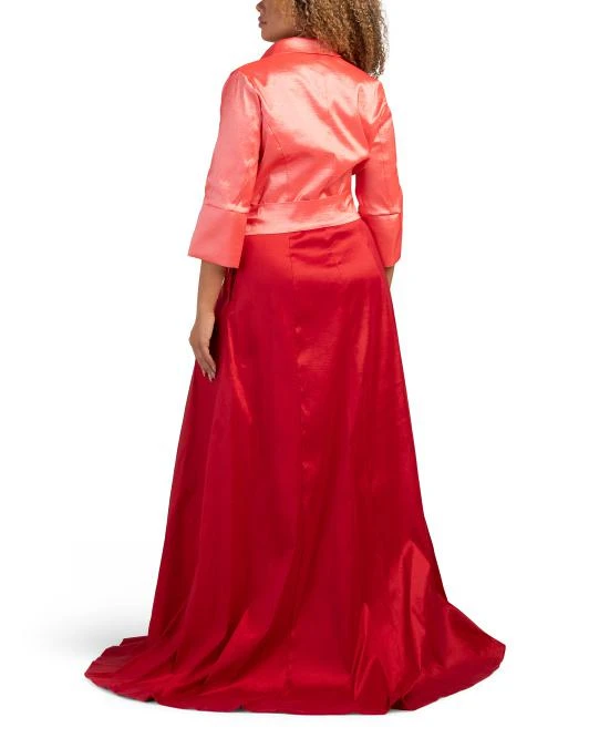 Shop Three-quarter Sleeve Color Block Taffeta A-line Gown on Sale at  BeyondStyle  Get 83% Off Three-quarter Sleeve Color Block Taffeta A-line  Gown with Limited-Time Flash Deals, Exclusive Discounts, and Special Offers.