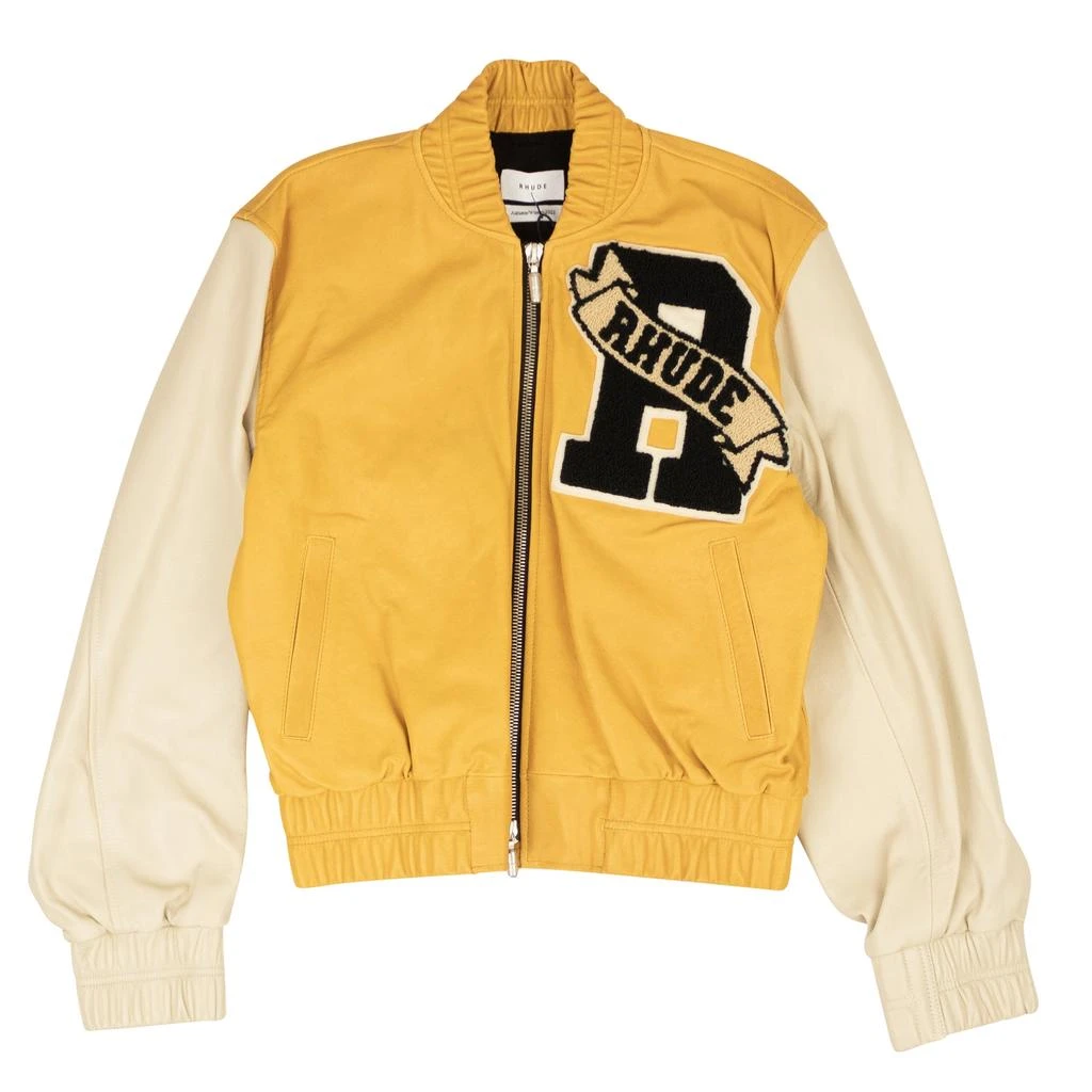 Rhude Varsity Jacket - Yellow/Cream 1