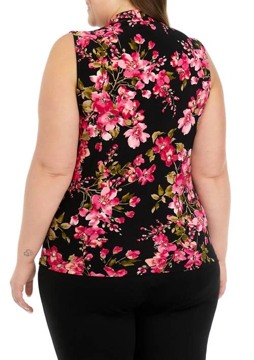 THE LIMITED Limited Plus Size Floral Print Sleeveless Wrap Top 2