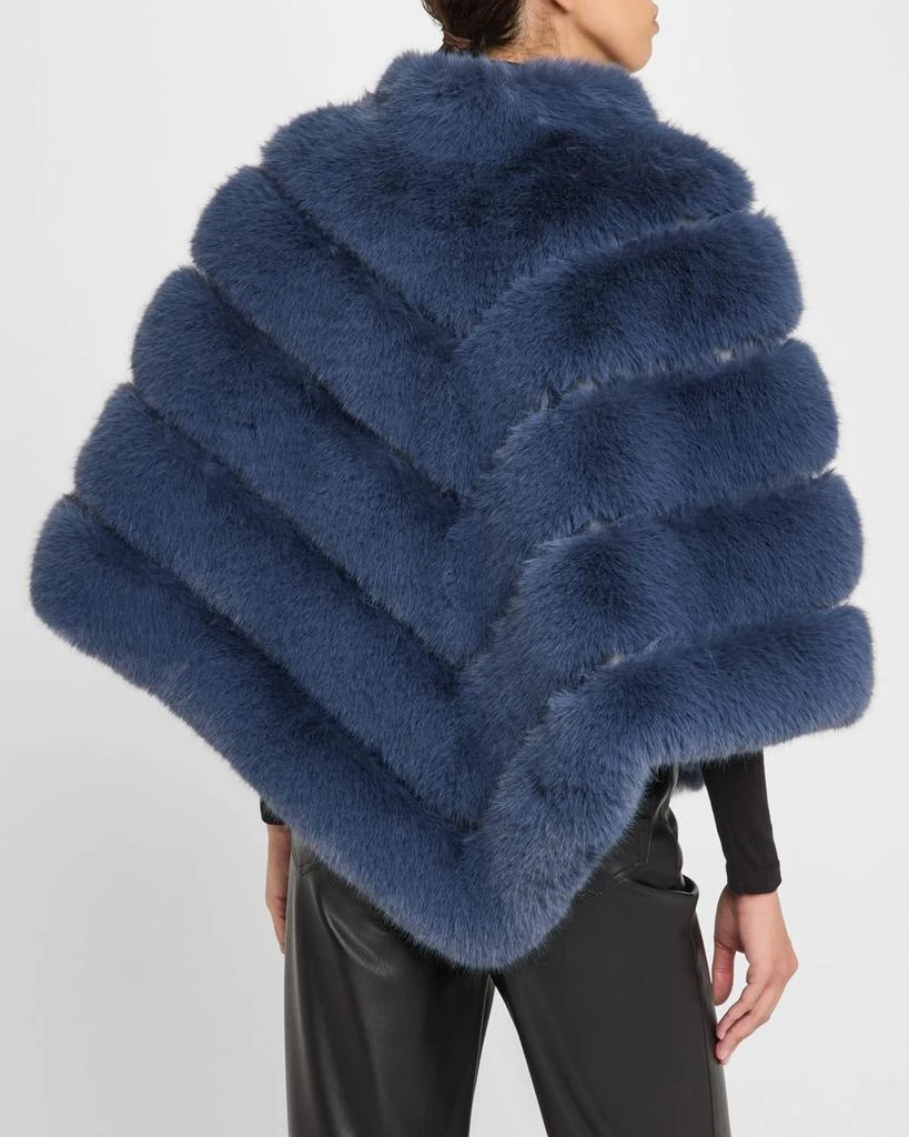 La Fiorentina Asymmetric Faux Fur Poncho 3