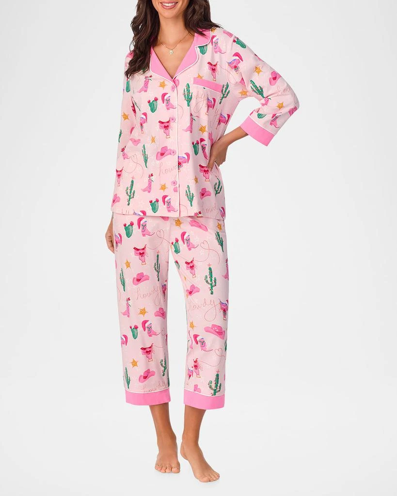 BedHead Pajamas Cropped Organic Cotton Jersey Pajama Set 1