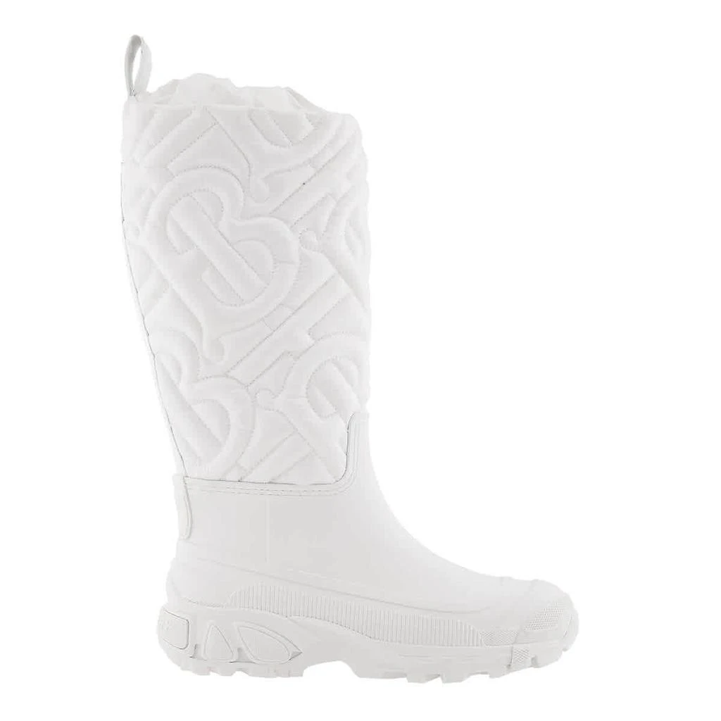 Burberry Optic White Rotherfield Quilted Monogram Rain Boots 1