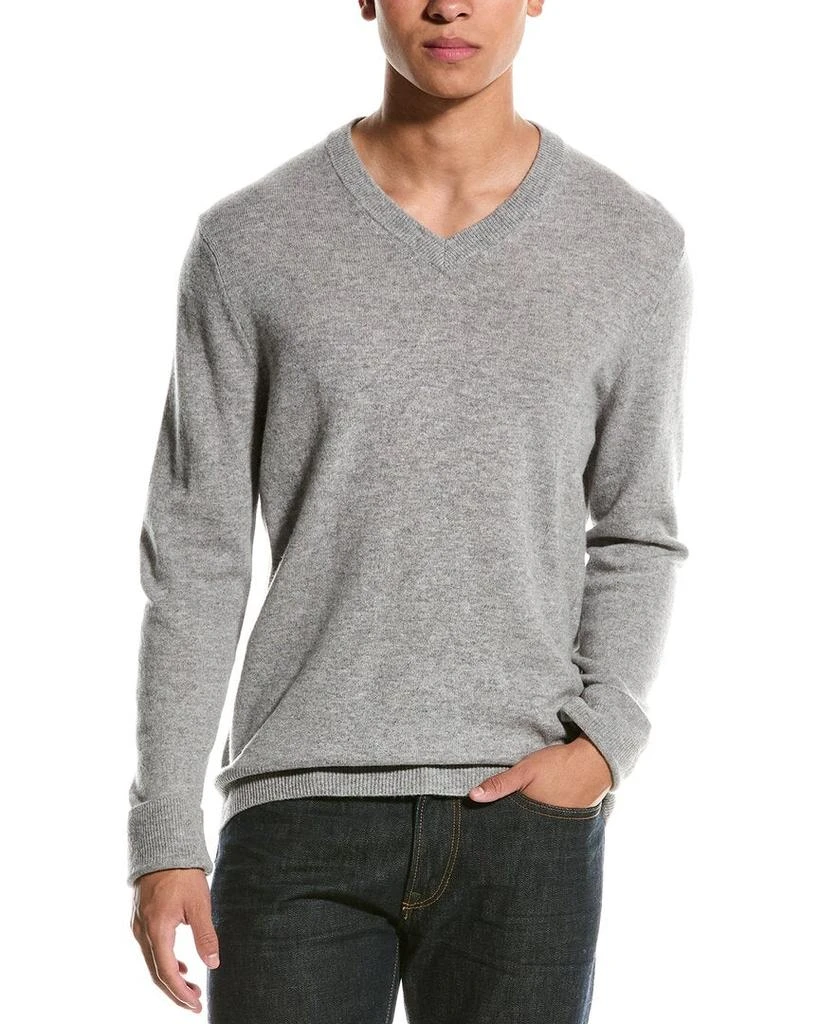 Qi Cashmere Solid Cashmere V-Neck Sweater 1