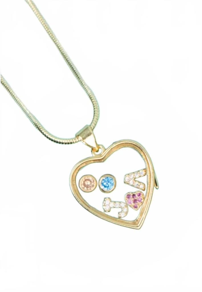 The Crowns Women
s Customized Floating Heart Locket Locket 
Chain In Gold