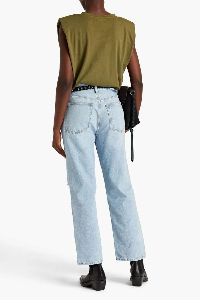 Re/Done Distressed high-rise straight-leg jeans 3
