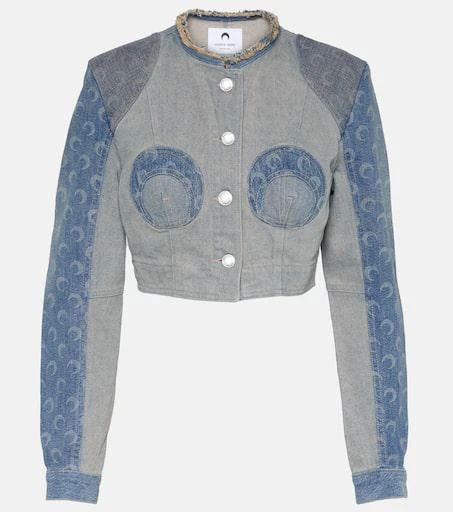 MARINE SERRE Regenerated Cropped Denim Jacket 1
