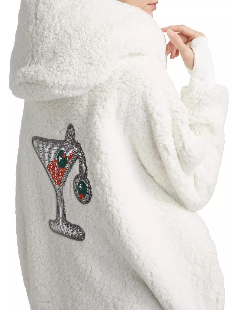 By Jill Martin The Best Lounger In The World Embellished Martini Glass Sherpa Hooded Jacket 6