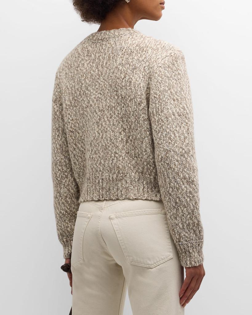 FRAME Marled Button-Down Cardigan CREAM-MULTI MEDIUM FRAME Marled Button-Down Cardigan CREAM-MULTI MEDIUM